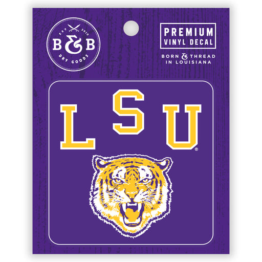 B&B Dry Goods LSU Tigers 84 Tiger Arch Decal - Purple