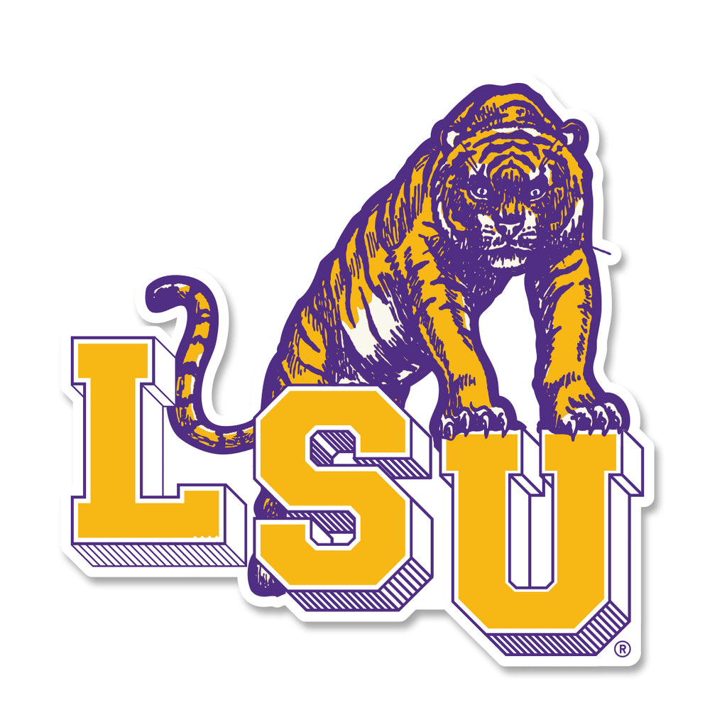 B&B Dry Goods LSU Tigers Retro Step Decal — Bengals & Bandits