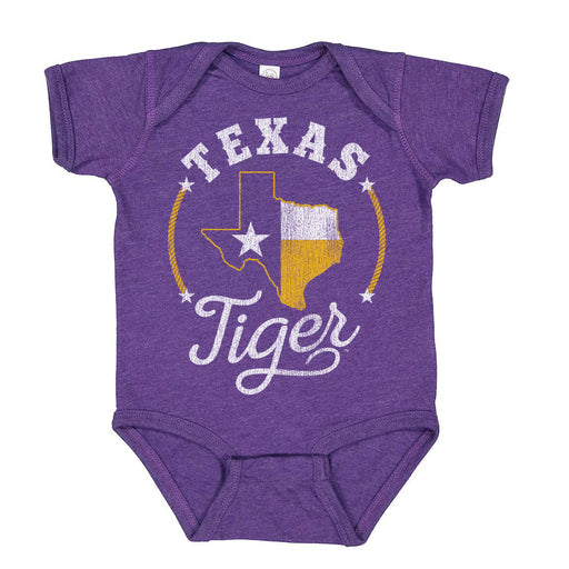 B&B Dry Goods LSU Tigers Texas Tigers Onesie - Purple