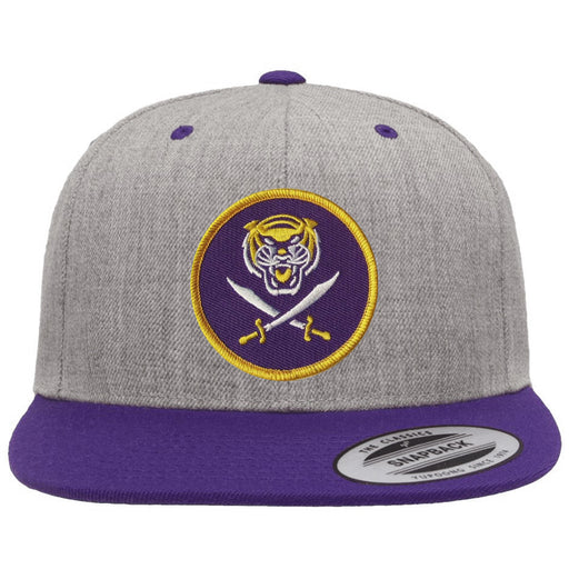 Bengals & Bandits Yupoong Wool Blend High Crown Snapback Hat - Grey / Purple