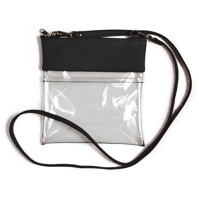 Desden Gameday Crossbody Clear Purse With Vegan Leather Trim and Straps