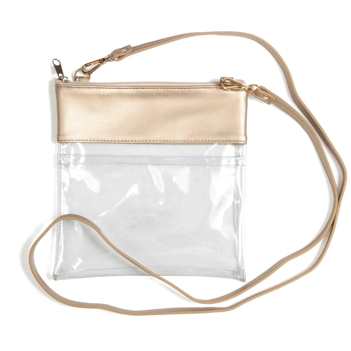 Desden Gameday Crossbody Clear Purse With Vegan Leather Trim and Straps