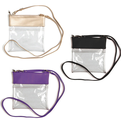 Desden Gameday Crossbody Clear Purse With Vegan Leather Trim and Straps