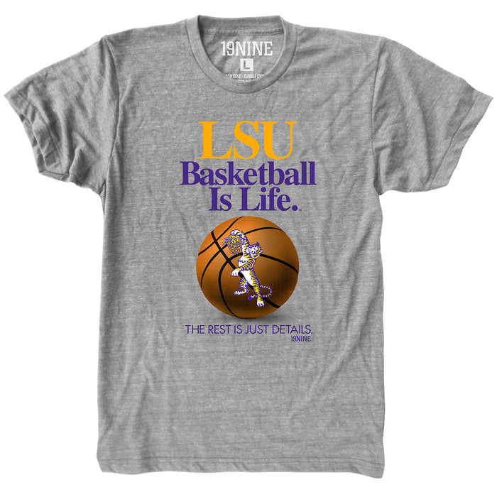 LSU Tigers 19Nine Dunking Mike 'Basketball Is Life' T-Shirt - Grey