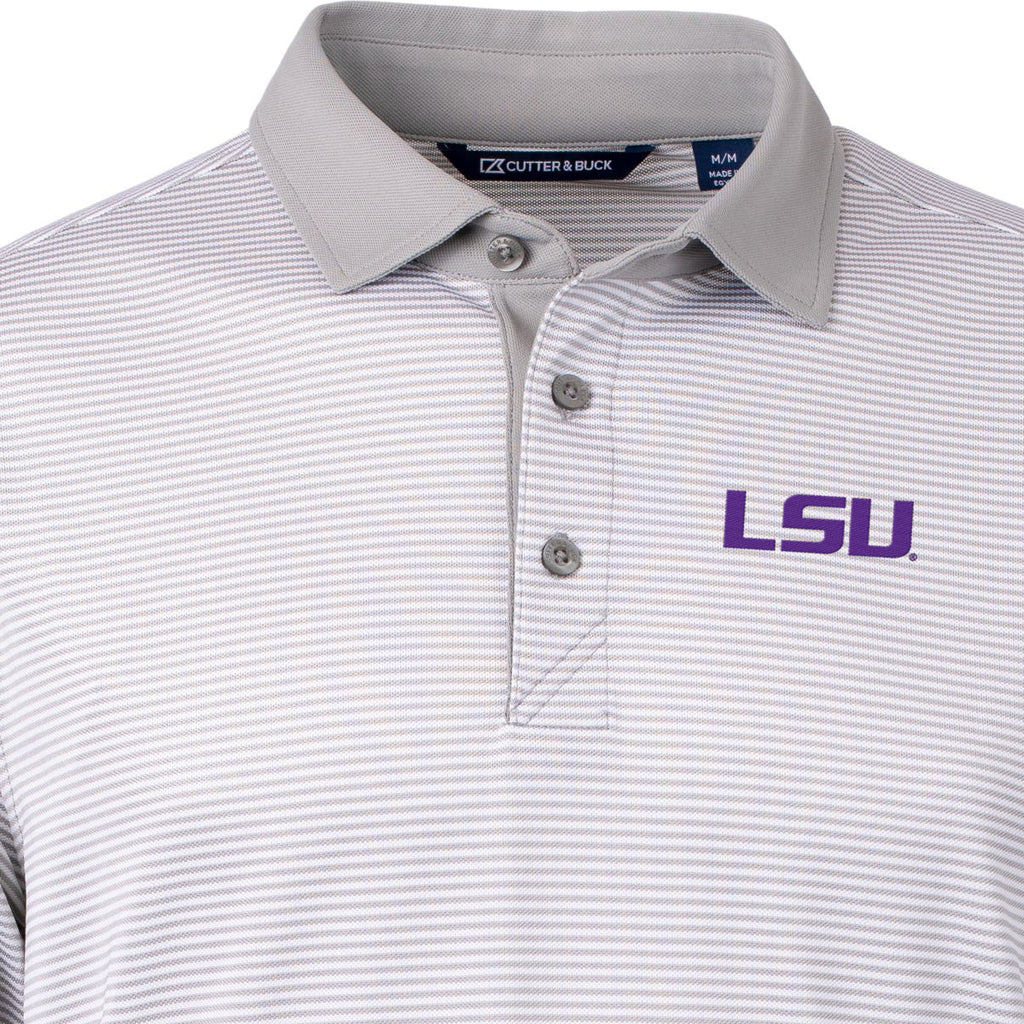 LSU Tigers Cutter & Buck Virtue Eco Pique Micro Stripe Recycled