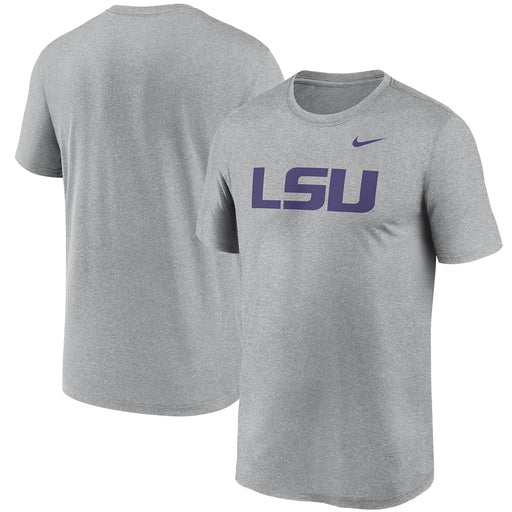LSU Tigers Nike Legend Primary Logo Dri-Fit Performance T-Shirt - Grey