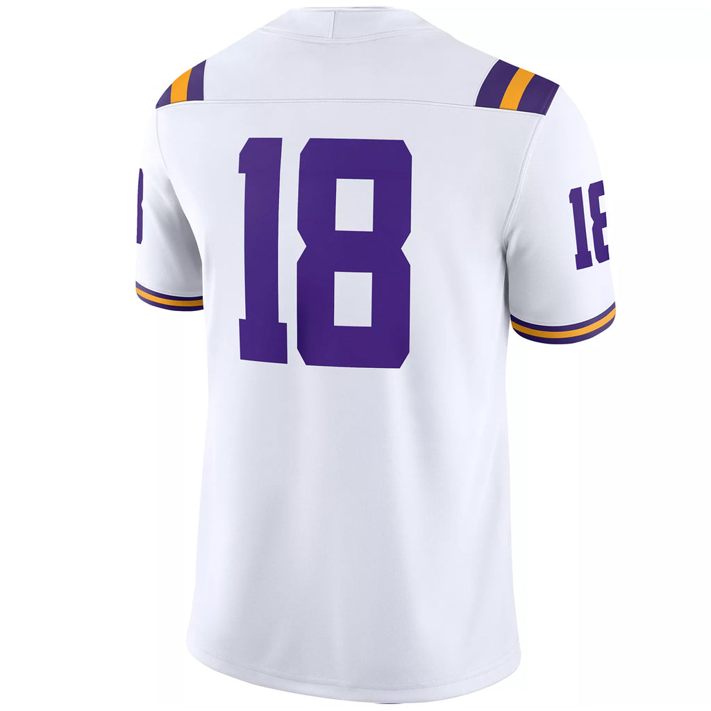 LSU Tigers Nike #18 Team Replica Football Jersey – White — Bengals