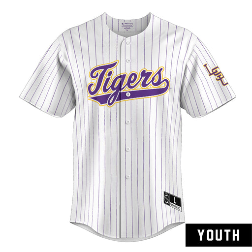 LSU Tigers ProSphere Youth Full-Button Baseball Fan Jersey - Pinstripe