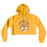 LSU Tigers Retro Brand Women's Beanie Mike Cut Off Crop Hooded Sweatshirt - Gold
