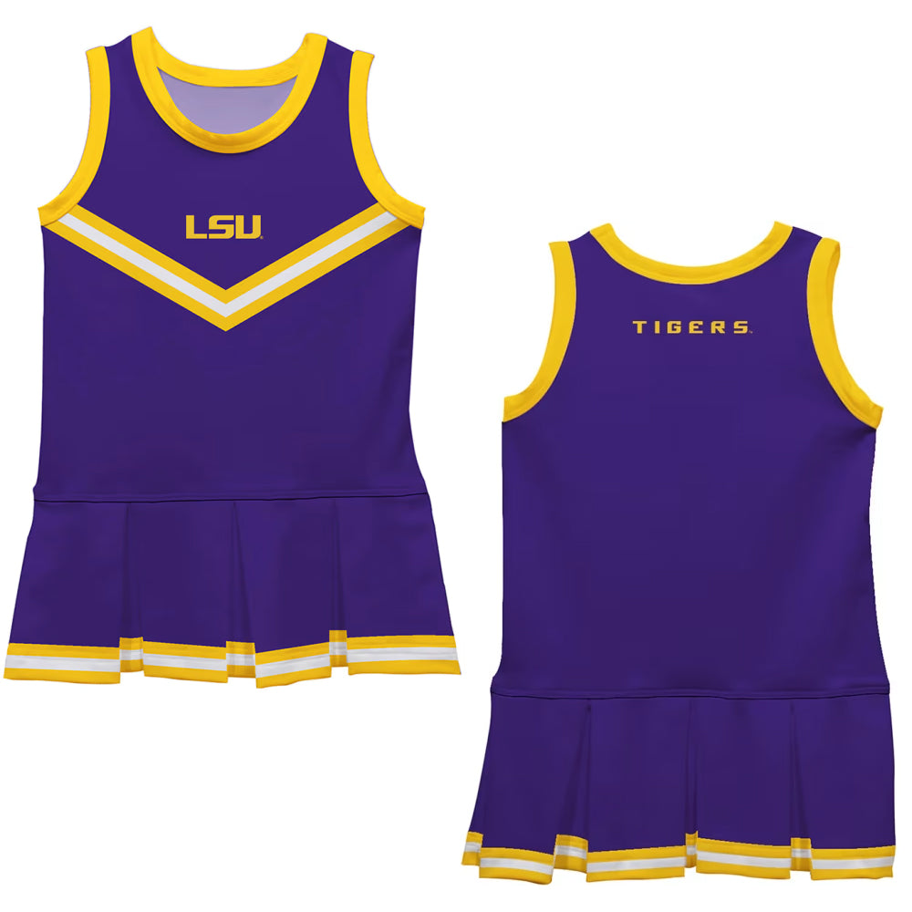 Vive La Fete LSU Tigers Smocked Purple Gingham Jon Jon main image 1