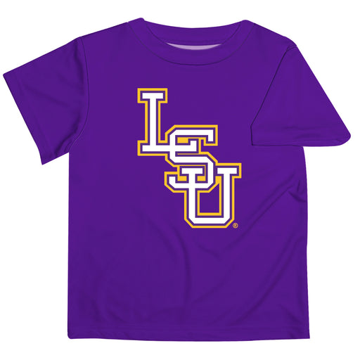 LSU Tigers Vive La Fette Interlock Kids Performance Short Sleeve T-Shirt - Purple