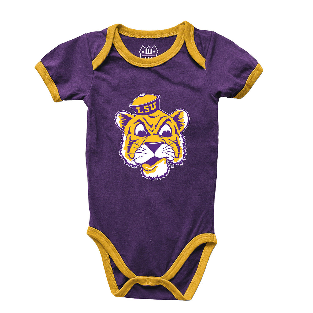 LSU Tigers Wes Willy Beanie Mike Ringer Hopper Infant Bodysuite Onesie  Purple