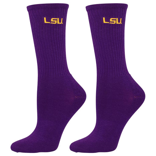 LSU Tigers ZooZatz Mid-Calf Slide Women's Socks - Purple