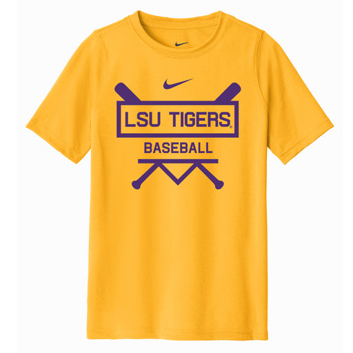 LSU Tigers Nike Legend Dri-Fit Baseball Bats Youth T-Shirt - Gold