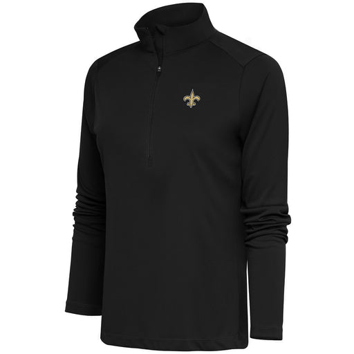 New Orleans Saints Antigua Women's Tribute Quarter-Zip Pullover - Black