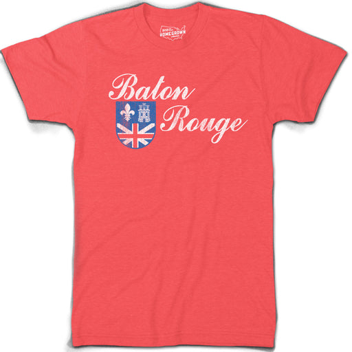 B&B Dry Goods Homegrown Louisiana Baton Rouge Flag T-Shirt - Red