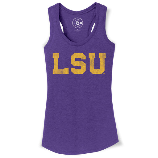 B&B Dry Goods LSU Tigers Athletic Block Racerback Tank - Purple