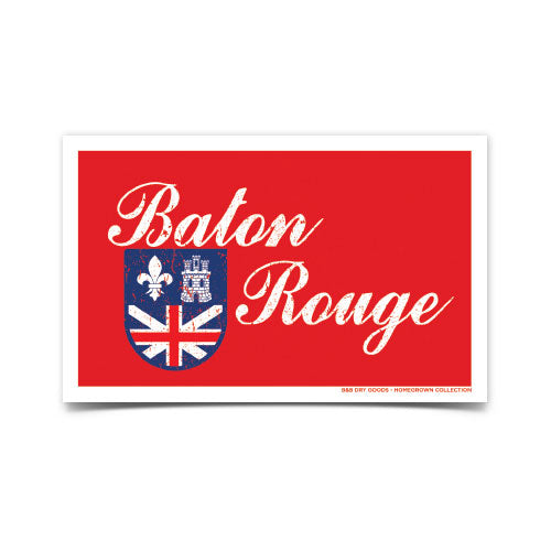 B&B Dry Goods Homegrown Baton Rouge Distressed Flag Decal