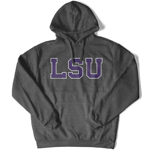 B&B Dry Goods LSU Tigers Athletic Block Fleece Pullover Hooded Sweatshirt - Charcoal