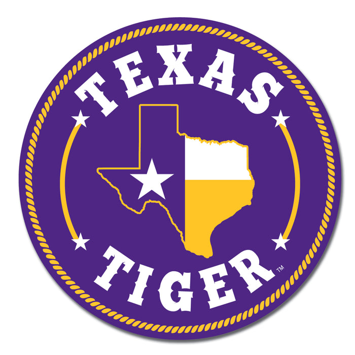 B&B Dry Goods LSU Tigers Texas Tiger Round Premium Vinyl Decal