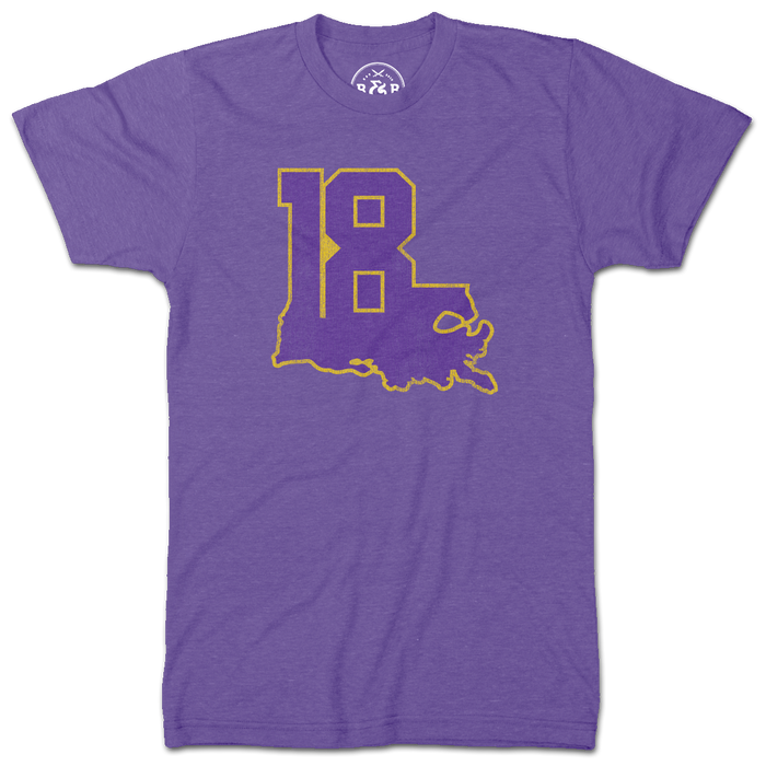 'Louisiana 18' Hester Sports Foundation T-Shirt - Purple