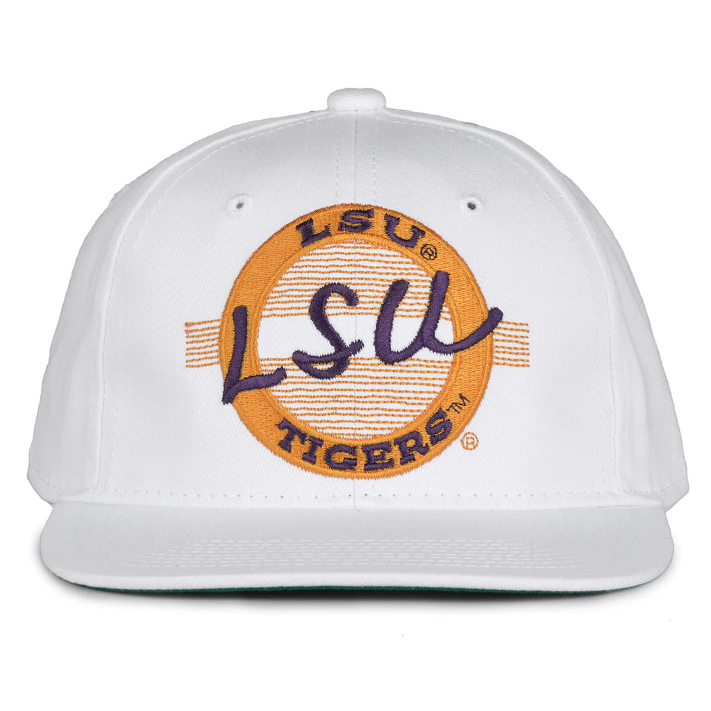 LSU Tigers The Game Retro Circle High Profile Snapback Hat - White —  Bengals & Bandits
