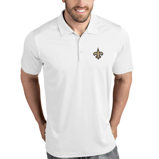 New Orleans Saints Antigua Tribute Flat Knit Performance Polo - White