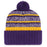 47 Brand LSU Tigers Beanie Mike Tavern Stripe Knit With Pom - Purple