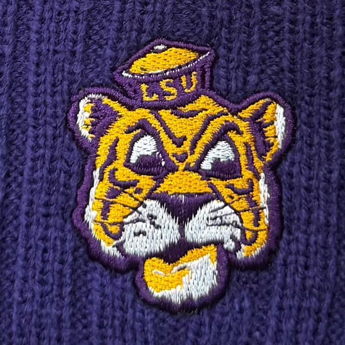 47 Brand LSU Tigers Beanie Mike Tavern Stripe Knit With Pom - Purple