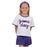 Azarhia Game Day Tinsel Ringer Girls / Kids T-Shirt - White / Purple