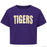 Azarhia Gameday Glitter Tigers Kids Boxy T-Shirt - Purple