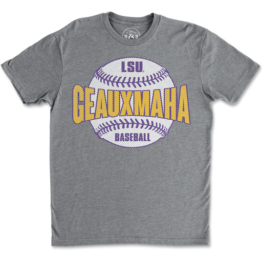 B&B Dry Goods LSU Tigers Baseball GEAUXMAHA T-Shirt - Grey