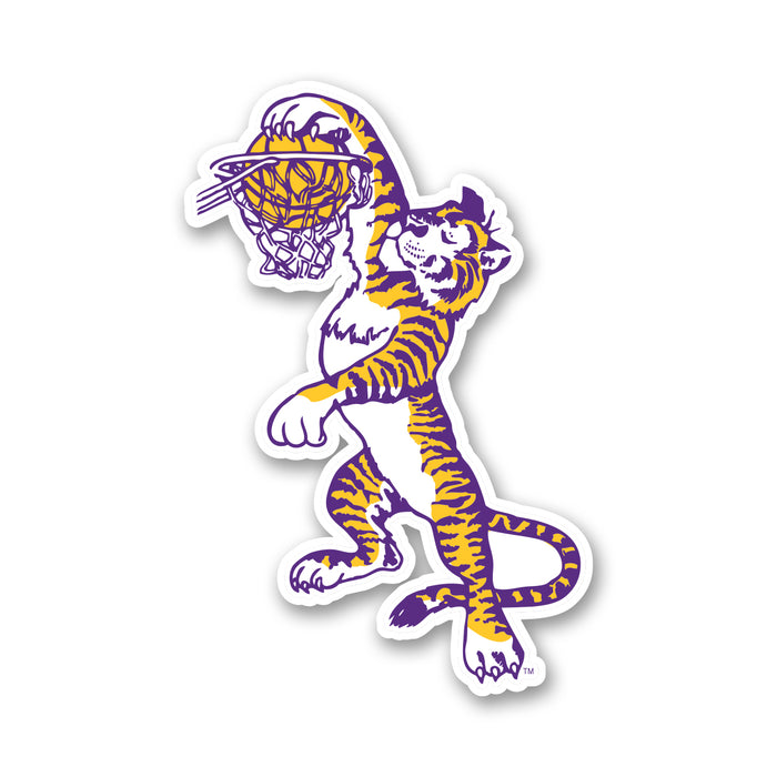 B&B Dry Goods LSU Tigers The Archives Dunking Mike Premium Vinyl Decal White / Gold / Purple