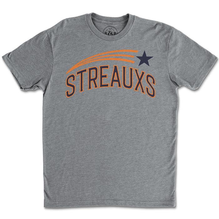 B&B Dry Goods H-town Baseball Streauxs Arch T-Shirt - Grey Heather
