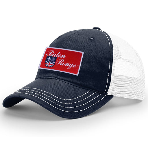 B&B Dry Goods Richardson Homegrown Baton Rouge Flag Twill Trucker Hat - Navy / White