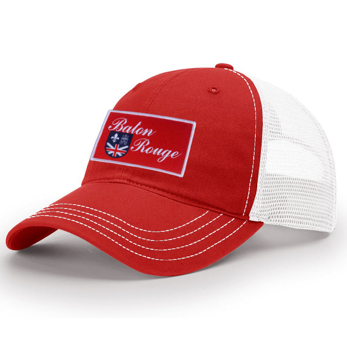 B&B Dry Goods Richardson Homegrown Baton Rouge Flag Twill Trucker Hat - Red / White