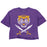 B&B Dry Goods Bengals & Bandits 'Bandit 14' Women's Tri- Blend Cropped T-Shirt - Purple