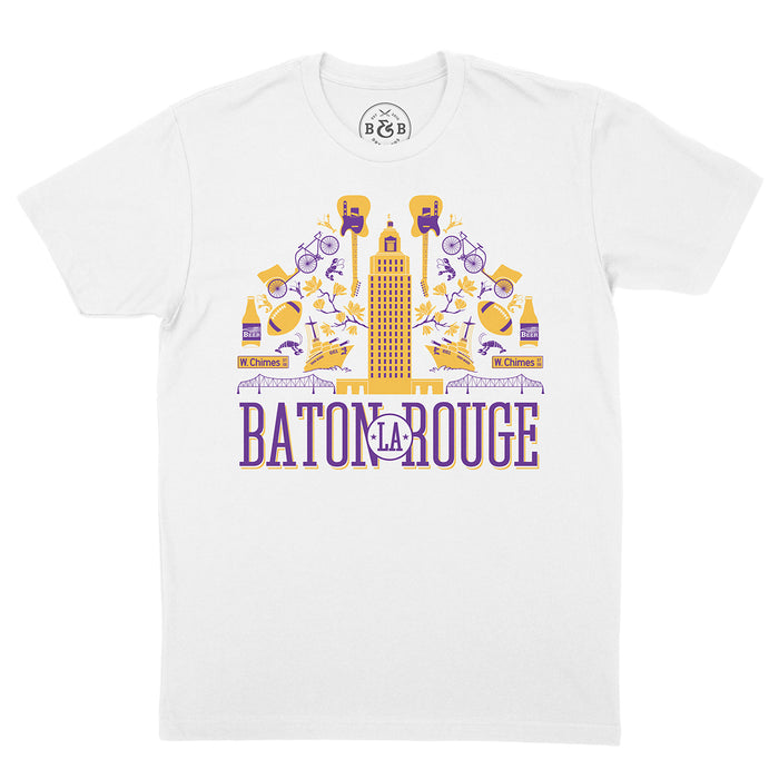 B&B Dry Goods Homegrown Baton Rouge Kaleidoscope T-Shirt - White