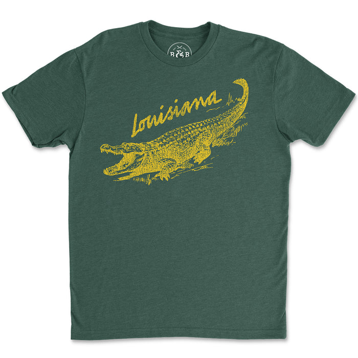 B&B Dry Goods Homegrown Louisiana Alligator T-Shirt - Forest Green