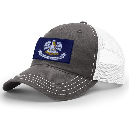 B&B Dry Goods Richardson Homegrown Louisiana Flag Trucker Hat - Charcoal / White