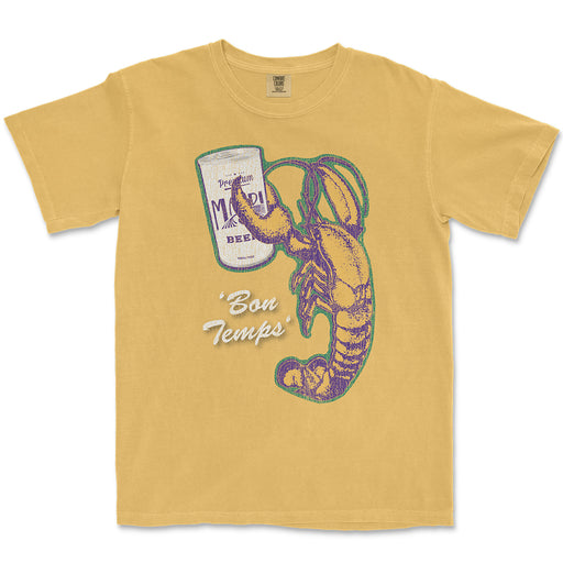 B&B Dry Goods Homegrown Louisiana Mardi Gras Bon Temps Garment Dyed T-Shirt - Mustard