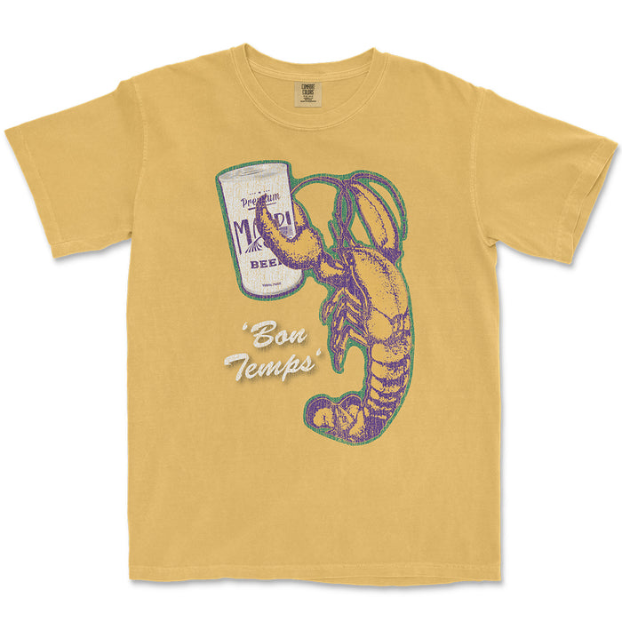 B&B Dry Goods Homegrown Louisiana Mardi Gras Bon Temps Garment Dyed T-Shirt - Mustard