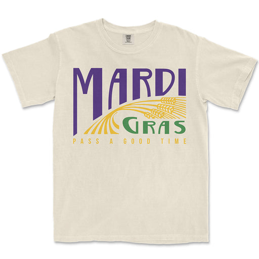 B&B Dry Goods Homegrown Louisiana Mardi Gras Pass A Good Time Garment Dyed T-Shirt - Ivory