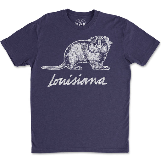 B&B Dry Goods Homegrown Louisiana Nutria T-Shirt - Storm Blue