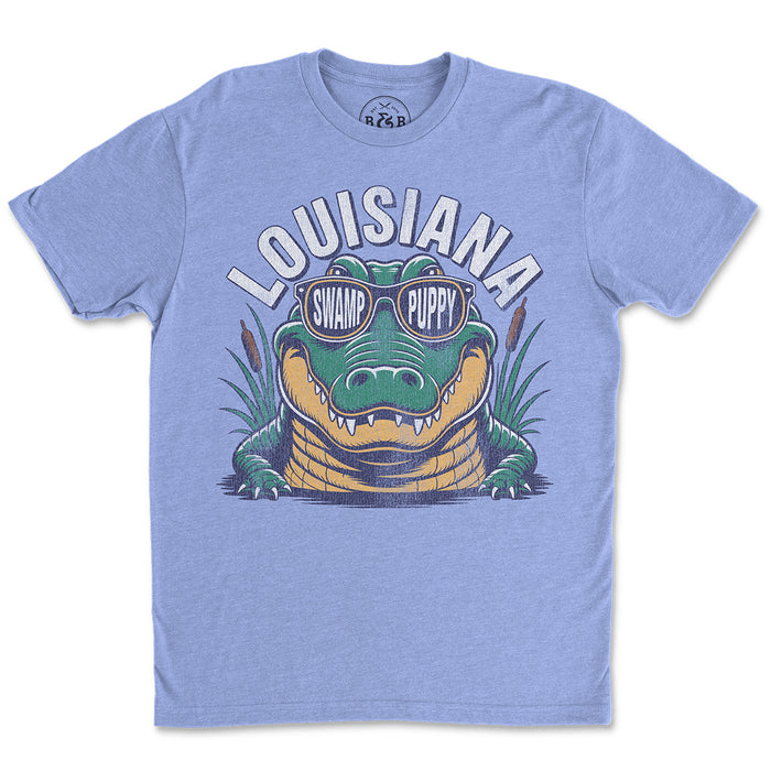 B&B Dry Goods Homegrown Louisiana Swamp Puppy T-Shirt - Columbia Blue
