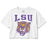 B&B Dry Goods LSU Tigers 78 Tiger Arch Premium Crop T-Shirt - White