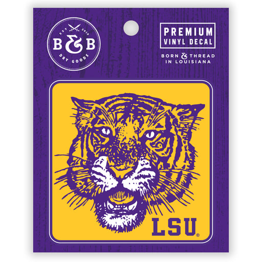 B&B Dry Goods LSU Tigers 78 Tiger Text Decal - Gold