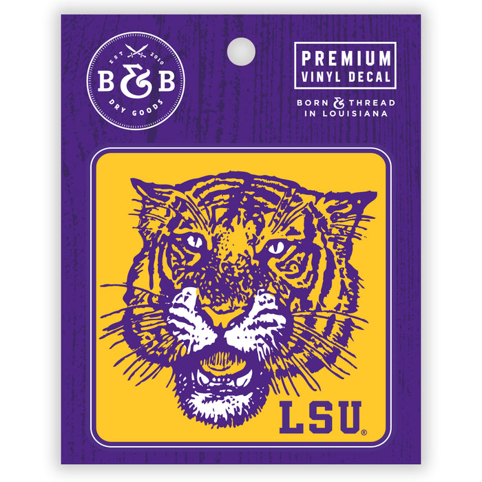 B&B Dry Goods LSU Tigers 78 Tiger Text Decal - Gold