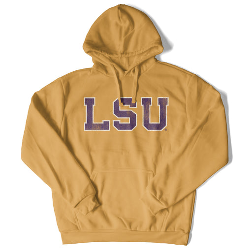 B&B Dry Goods LSU Tigers Athletic Block Fleece Pullover Hooded Sweatshirt - Mustard Hood