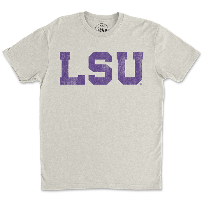 B&B Dry Goods LSU Tigers Classic Athletic Block T-Shirt - Oatmeal